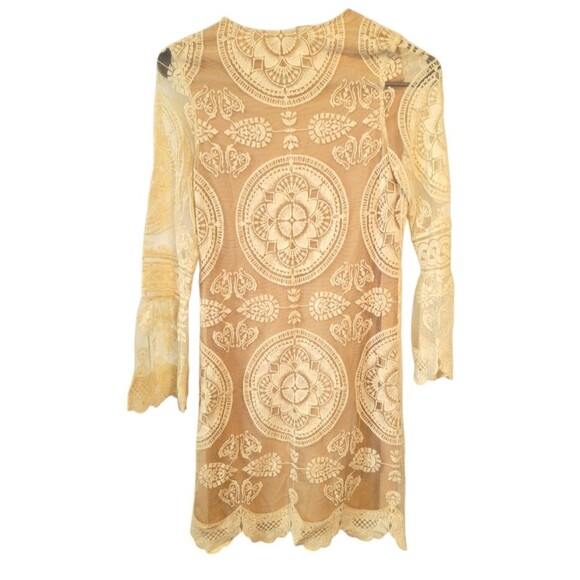 Jen's Pirate Booty Reflection Lace Flare Sleeve Mini Dress XS Boho - Picture 3 of 7